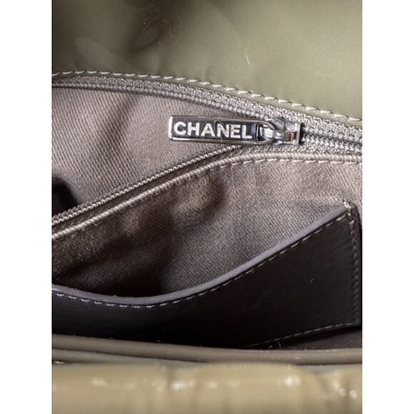Chanel Olive Green Quilted‎ Patent Leather Large Just Mademoiselle Bowling Bag - Picture 15 of 16